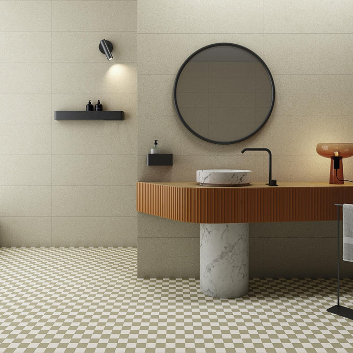Surf Makai Blanco Checker Board Wall and Floor Tile