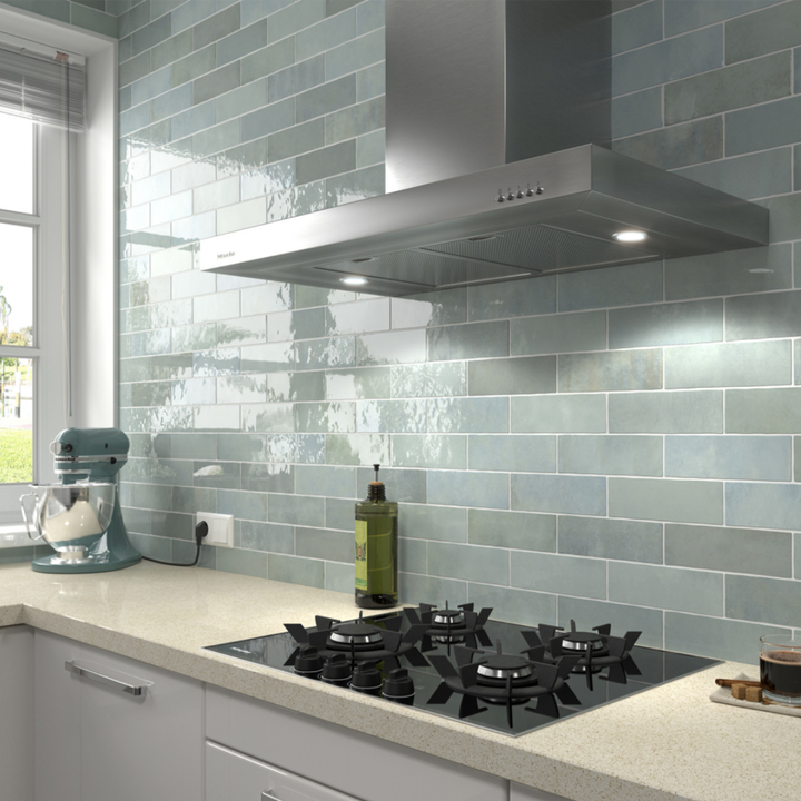 Artisan Aqua Brick Effect Ceramic Metro Wall Tile