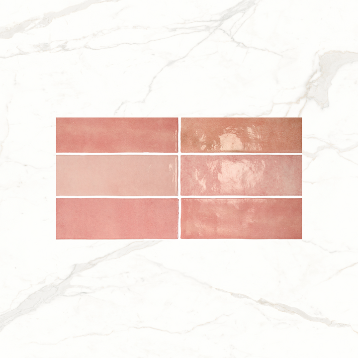 Artisan Pink Brick Effect Ceramic Metro Wall Tile