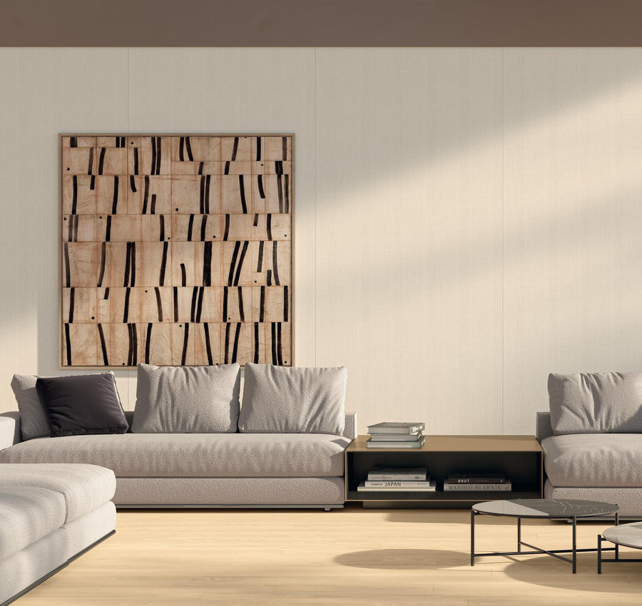 Atlas Concorde Vest Cotton fabric-effect wall tiles in a bright contemporary interior