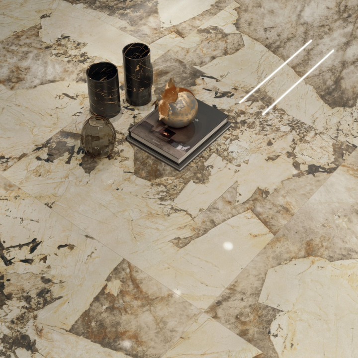 Marvel Soul Polished Marble Effect Porcelain Tile