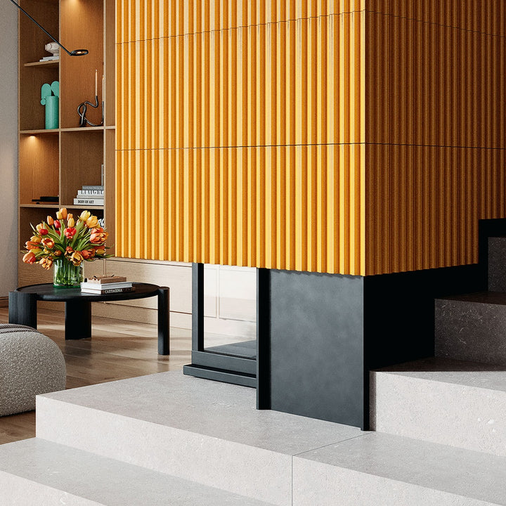Plinth Golden Ochre 3D Wall tile 133mm x 400mm