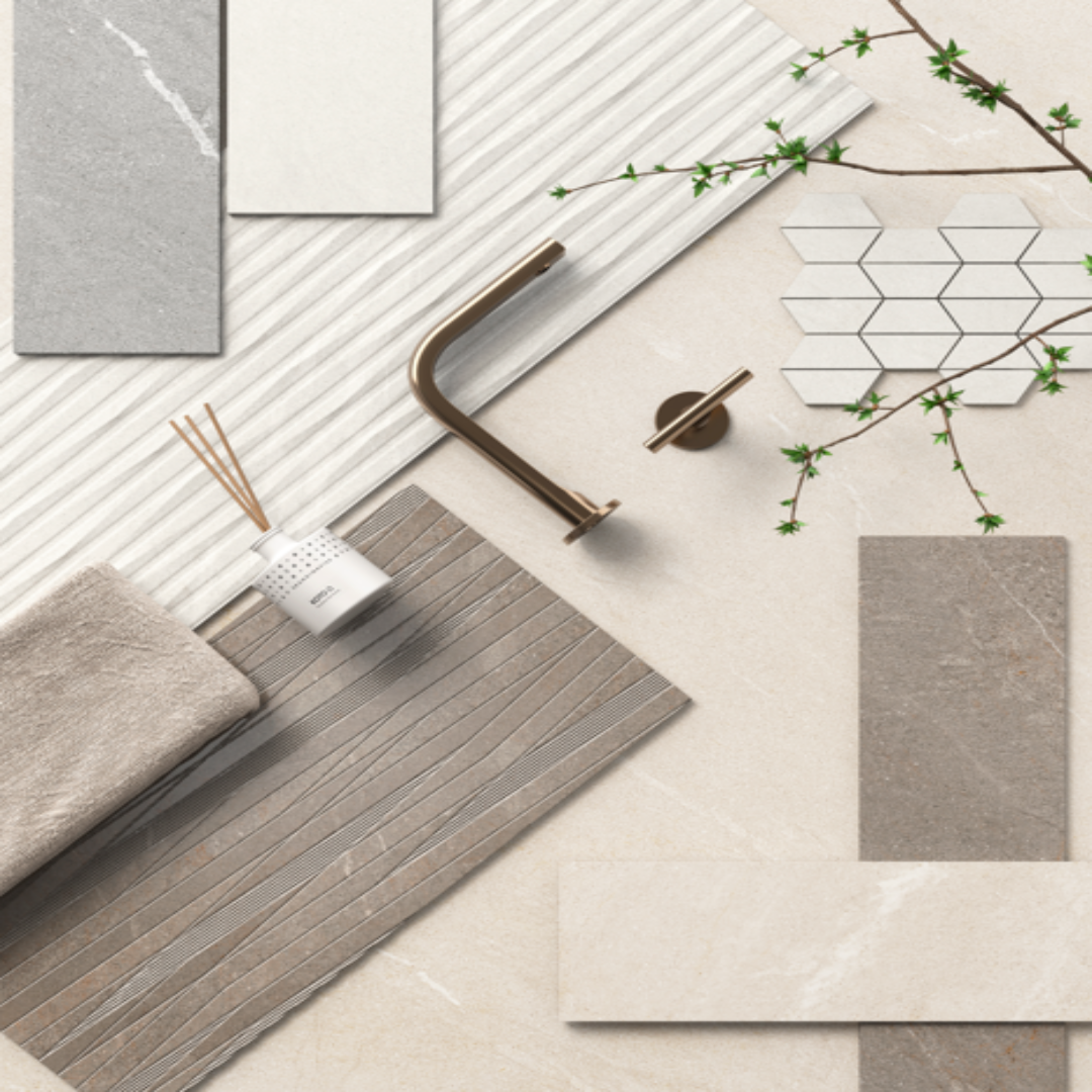 Dhara Decor Fluted Neutral Decorative Ceramic Wall Tile