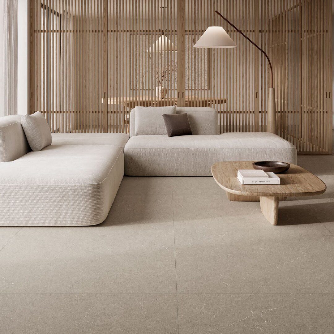 Argenta Bergstein Beige porcelain tiles in a contemporary setting