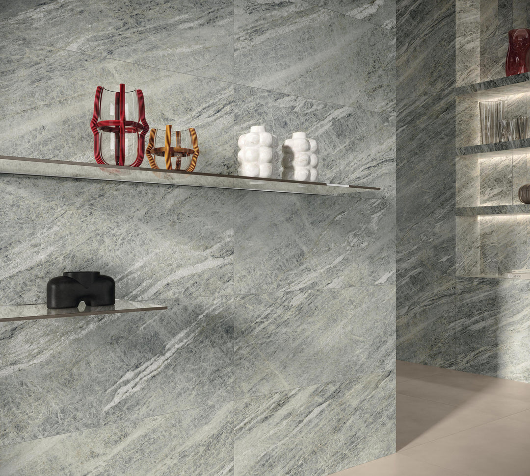 Marvel Diva Sky Stone porcelain slab in an Atlas Concorde interior