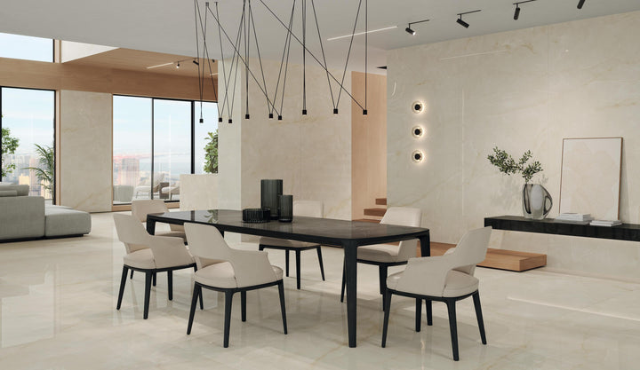 Marvel Onyx White porcelain slab in an Atlas Concorde interior