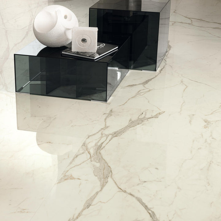 Marvel Shine Calacatta Prestigio marble-effect porcelain slab