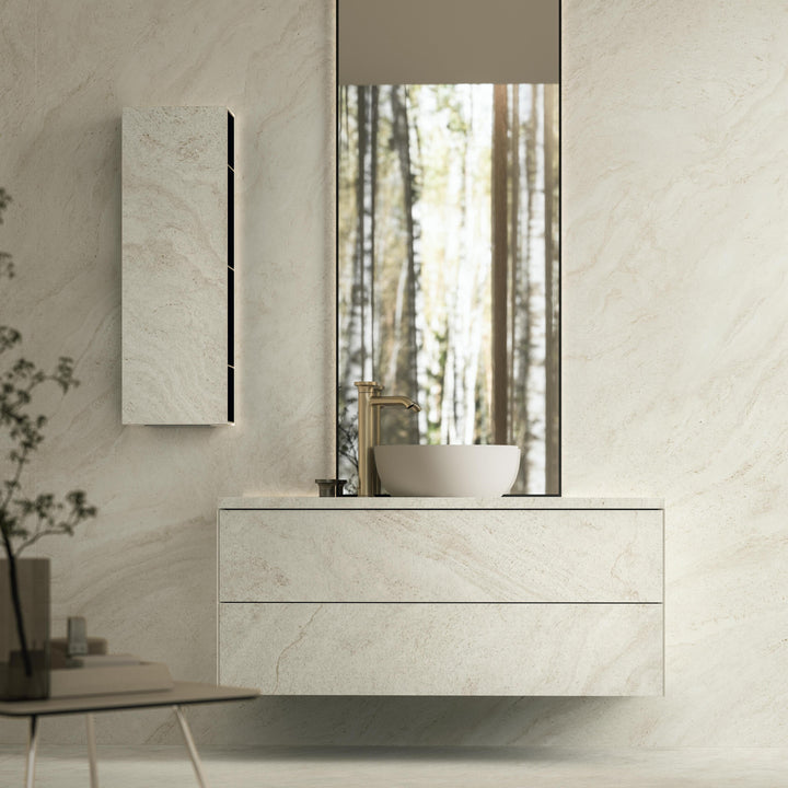 Marvel T Halo White porcelain slab in an Atlas Concorde interior