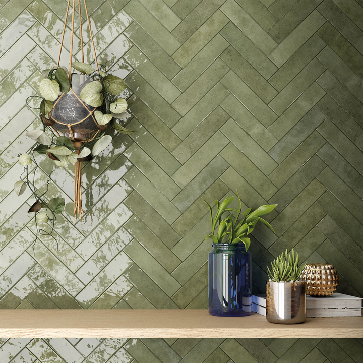 Brooklyn Sage Green Metro Small Format Ceramic Wall Tile