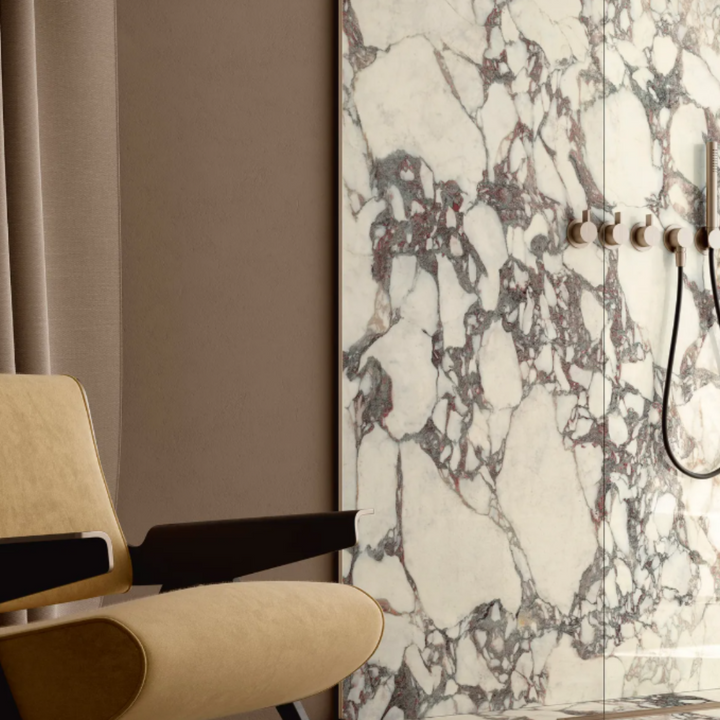 Calacatta Royale Viola Marble Effect Matt Porcelain Wall and Floor Tile