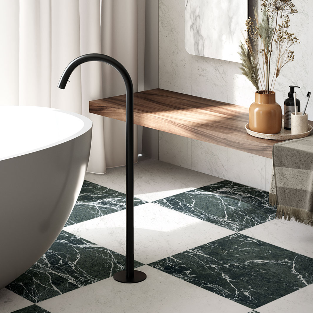 Classica Verde Alpi Marble Effect Porcelain Checkered Floor Tile
