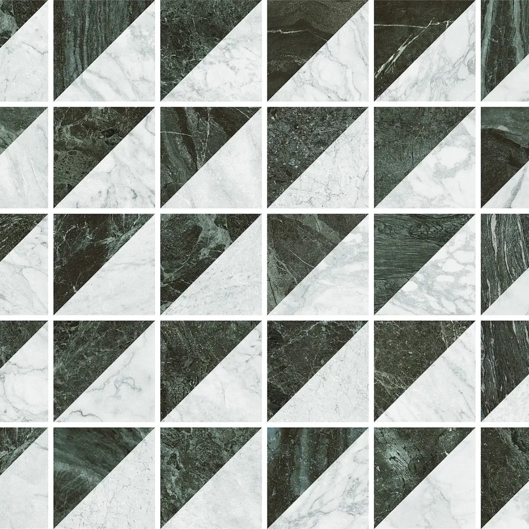 Dandy Flag Geometric Marble Effect Porcelain Wall and Floor Tile