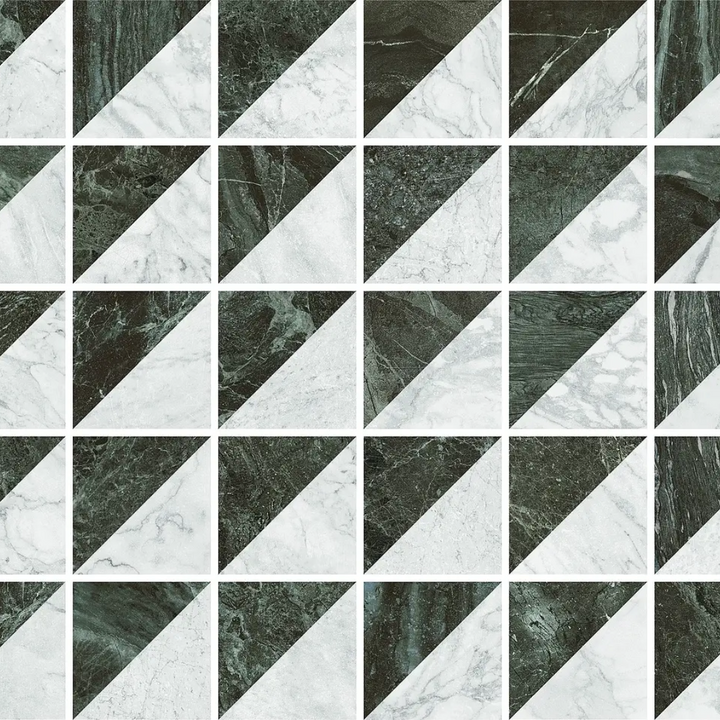 Dandy Flag Geometric Marble Effect Porcelain Wall and Floor Tile
