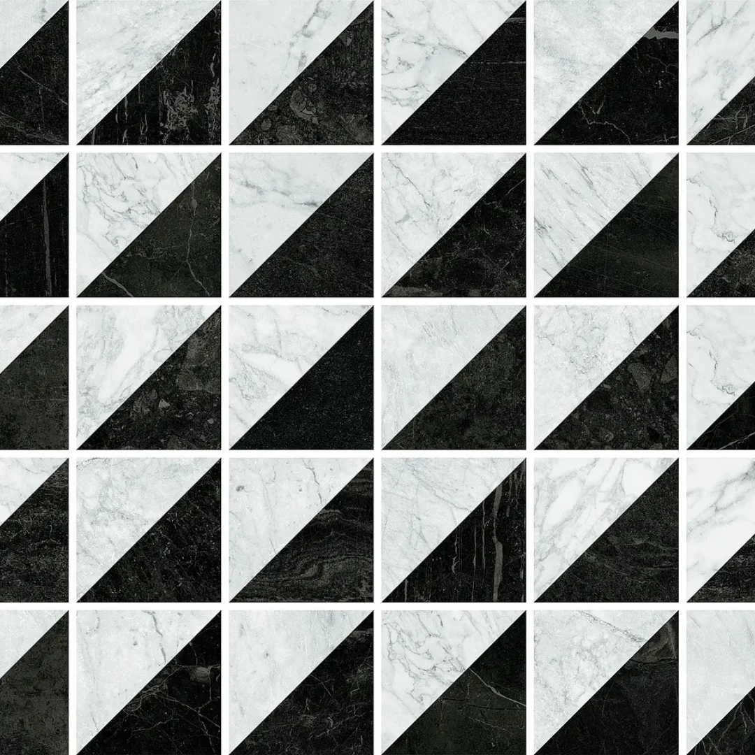 Dandy Flag Geometric Marble Effect Porcelain Wall and Floor Tile