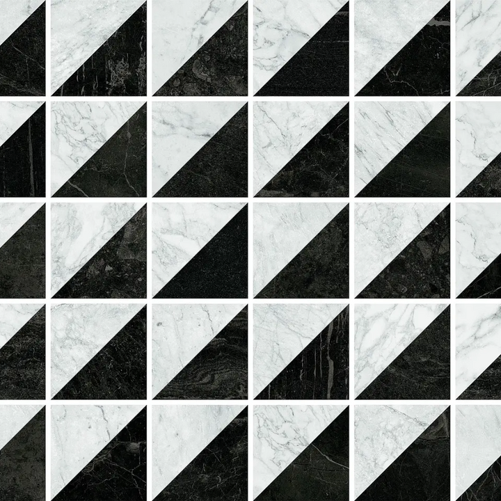 Dandy Flag Geometric Marble Effect Porcelain Wall and Floor Tile