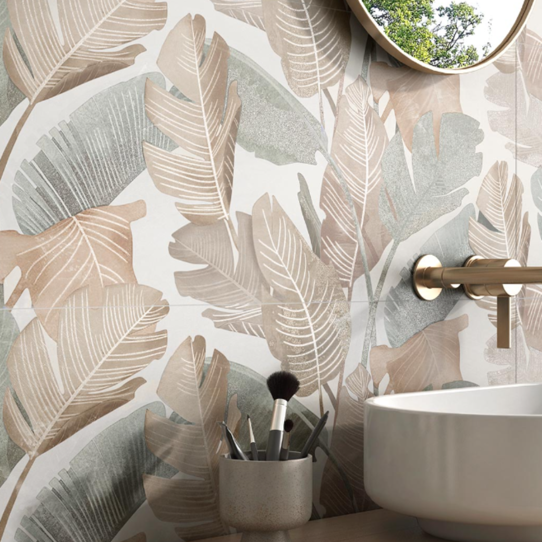 Enya Leaves Decorative Ceramic Wall Tile