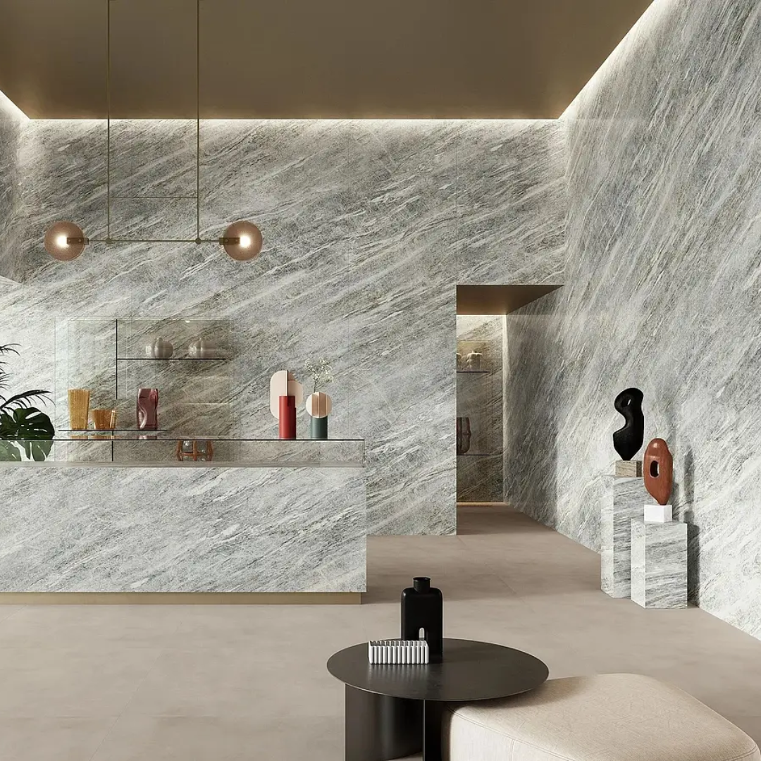 Marvel Diva Sky Stone Velvet Marble Effect Porcelain Tile