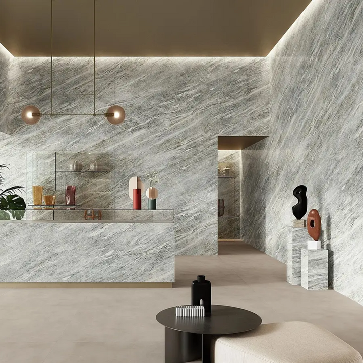 Marvel Diva Sky Stone Velvet Marble Effect Porcelain Tile