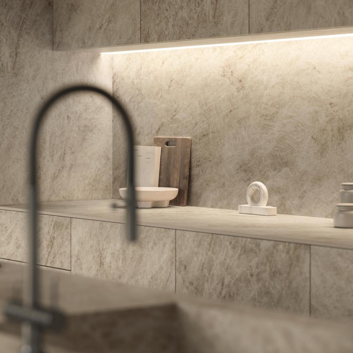 Marvel Epic Taj Mahal Noisette Marble Effect Porcelain Wall and Floor Tile