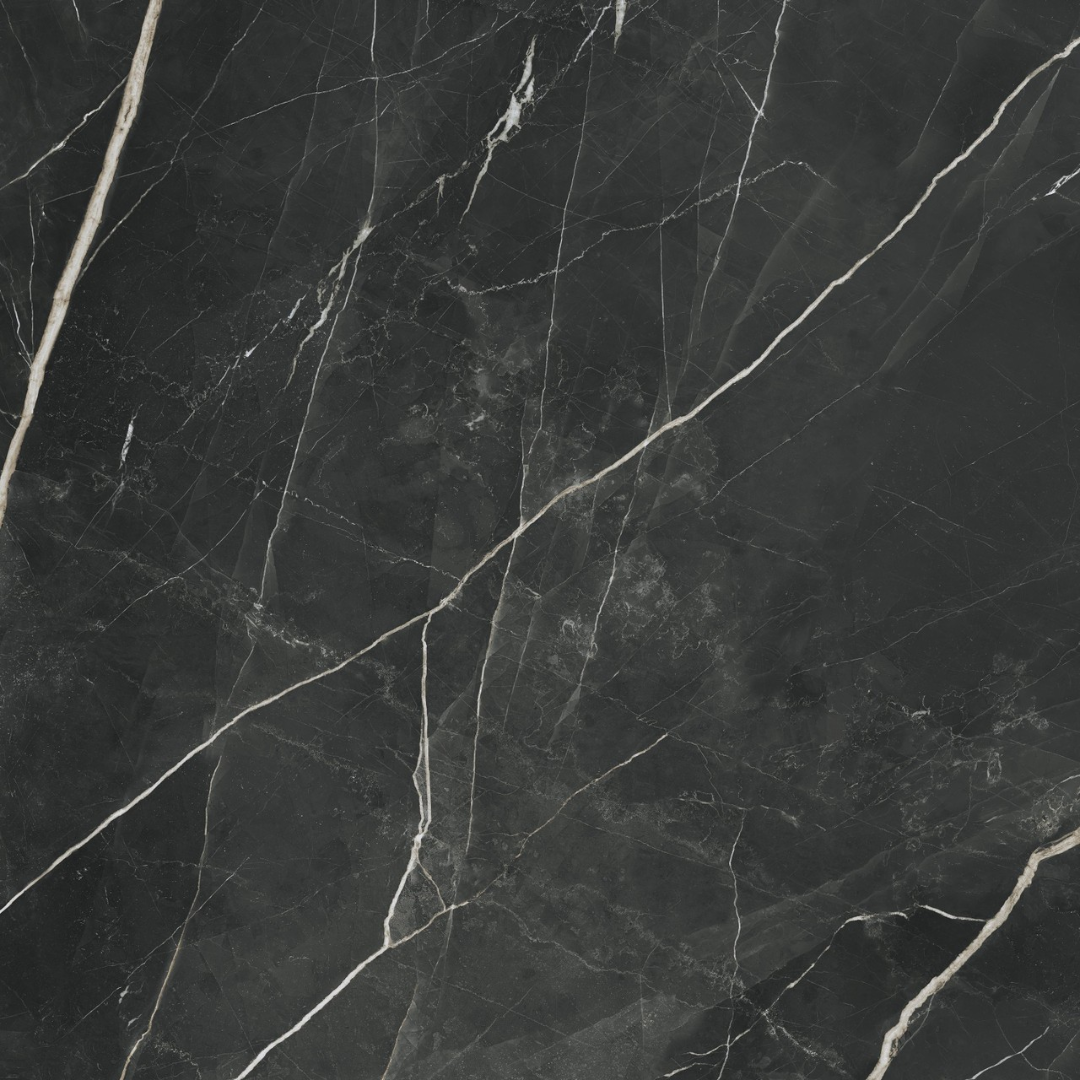 Marvel Gala Calacatta Black Polished Marble Effect Porcelain Wall and Floor Tile