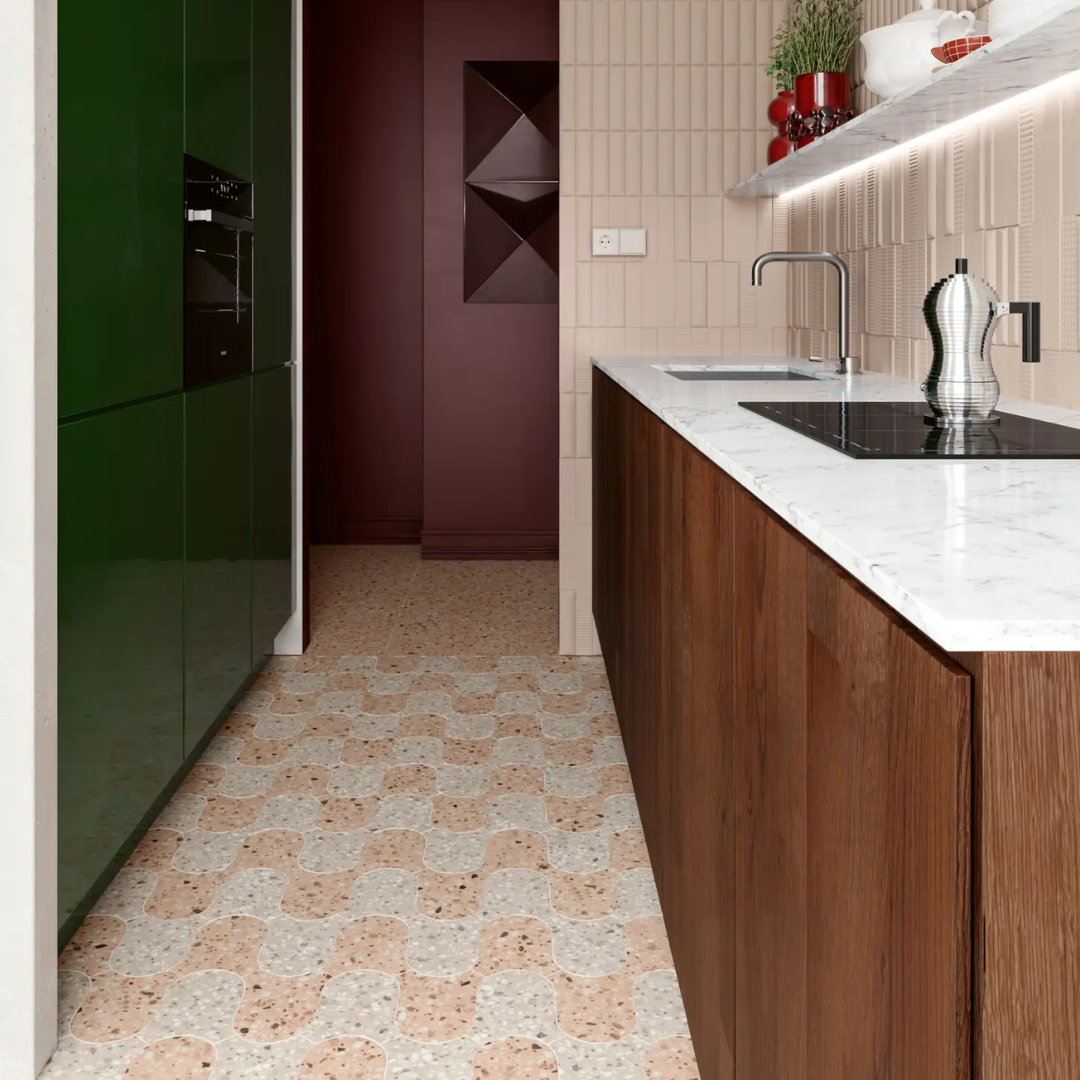 Onda Terrazzo Style Mosaic Porcelain Wall and Floor Tile