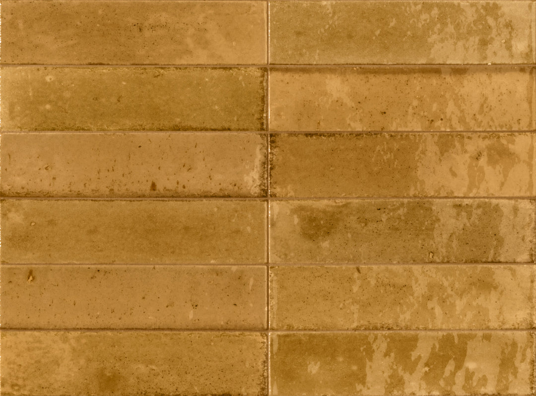 Ragno Look Ocra glossy porcelain wall and floor tile 60 x 240mm