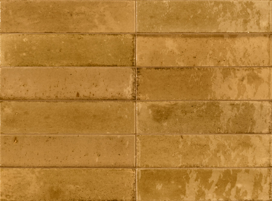 Ragno Look Ocra glossy porcelain wall and floor tile 60 x 240mm