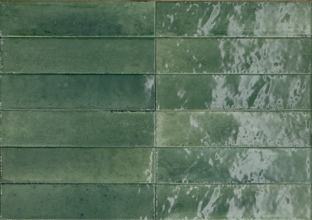 Ragno Look Verde glossy porcelain wall and floor tile 60 x 240mm