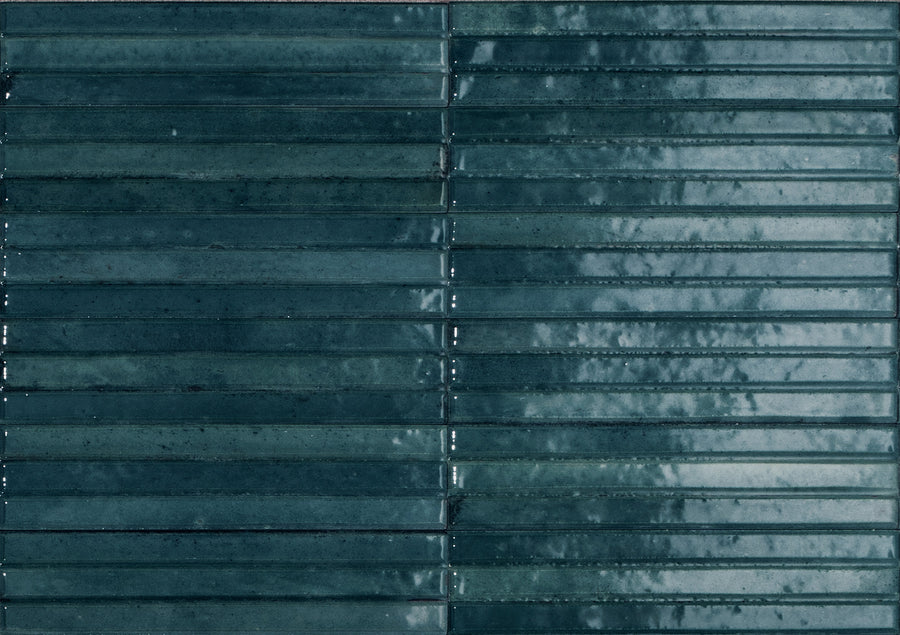 Ragno Look Yubi 3D Blu glossy porcelain wall tile 60 x 240mm
