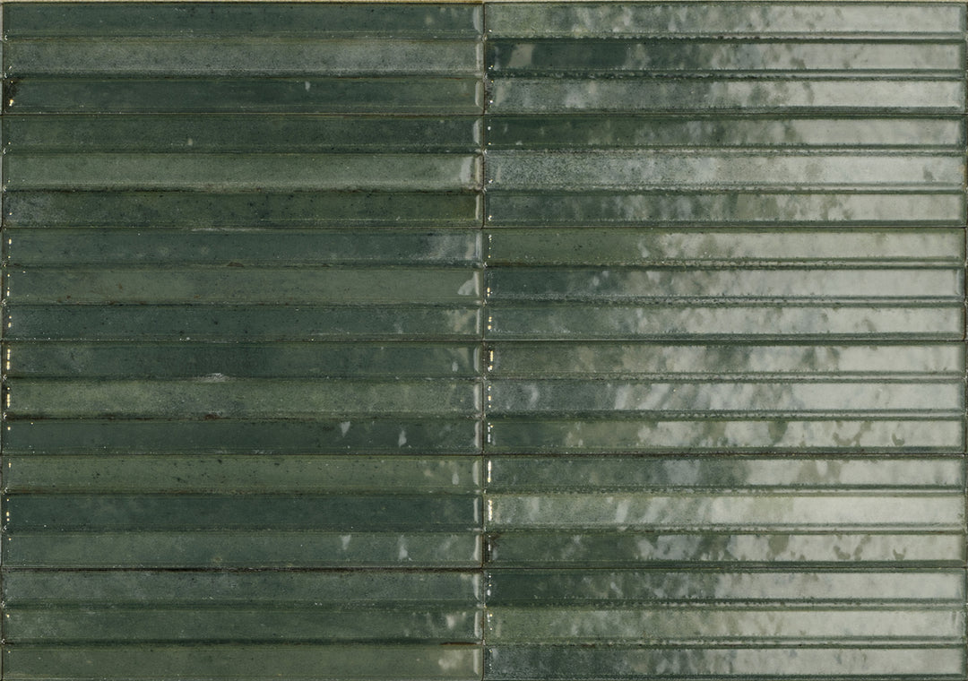 Ragno Look Yubi 3D Oliva glossy porcelain wall tile 60 x 240mm