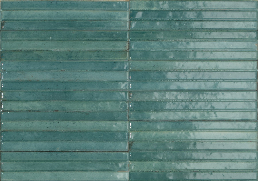 Ragno Look Yubi 3D Turchese glossy porcelain wall tile 60 x 240mm