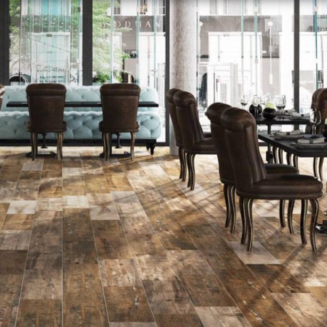 Retro Natural Wood Effect Porcelain Wall and Floor Tile