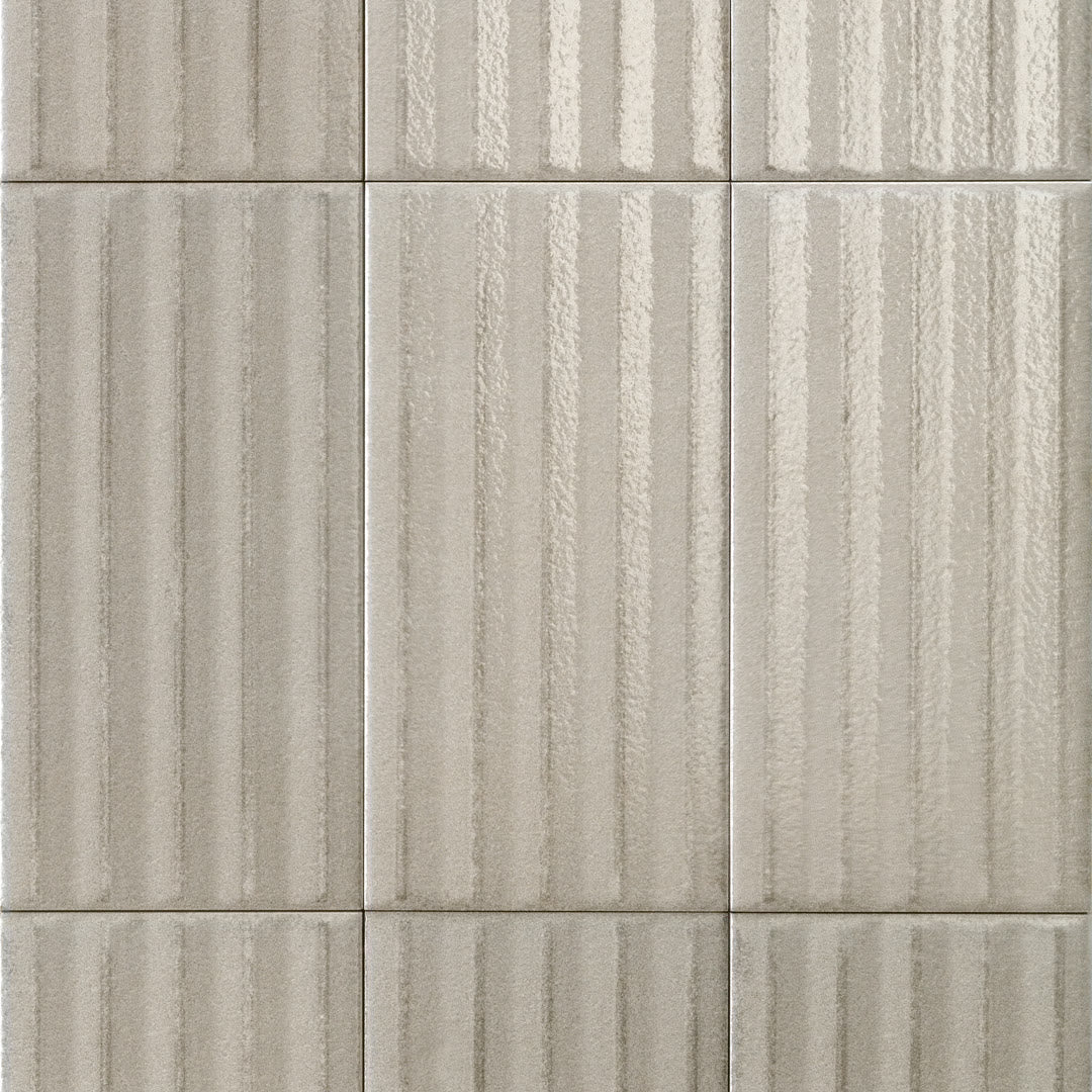 Sartoria Riflessi Canapa Pinstripe glossy porcelain tile swatch