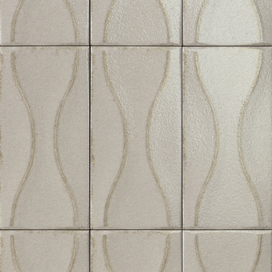 Sartoria Riflessi Canapa Ripple glossy porcelain tile swatch