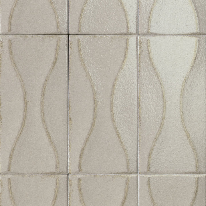 Sartoria Riflessi Canapa Ripple glossy porcelain tile swatch