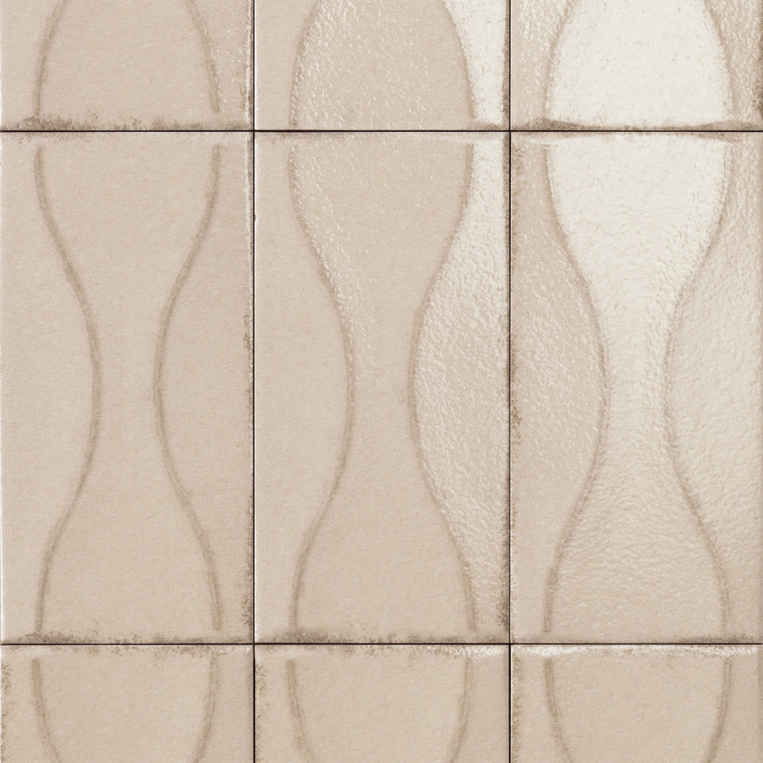 Sartoria Riflessi Lino Ripple glossy porcelain tile swatch