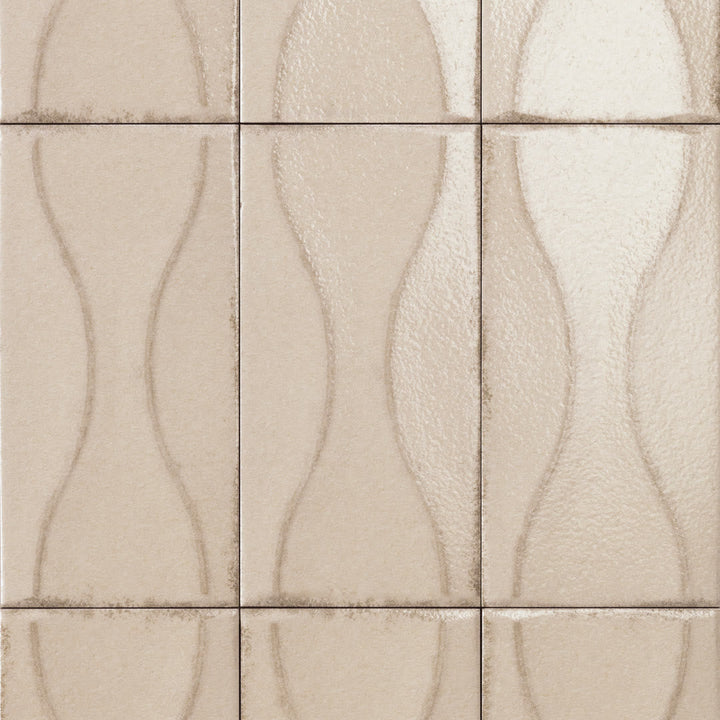 Sartoria Riflessi Lino Ripple glossy porcelain tile swatch