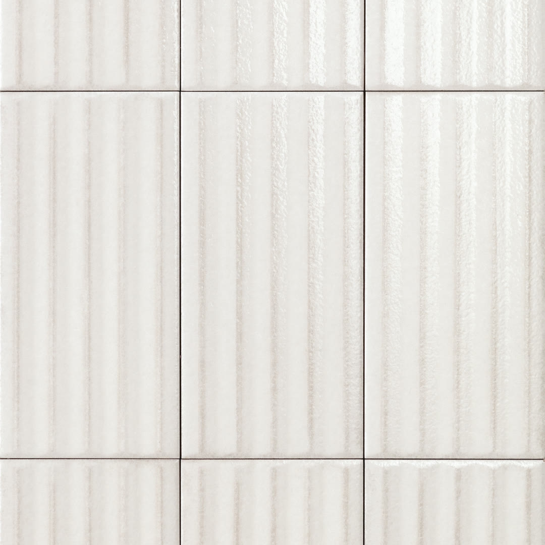 Sartoria Riflessi Luce Pinstripe glossy porcelain tile swatch