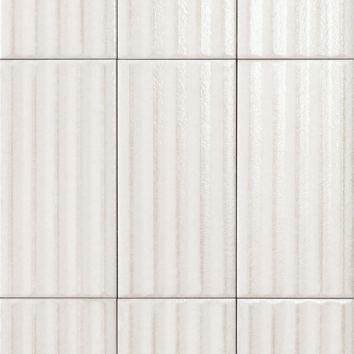 Sartoria Riflessi Luce Pinstripe glossy porcelain tile swatch