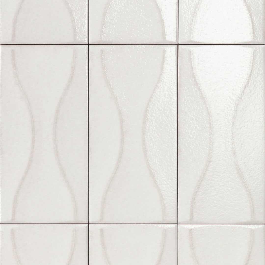 Sartoria Riflessi Luce Ripple glossy porcelain tile swatch