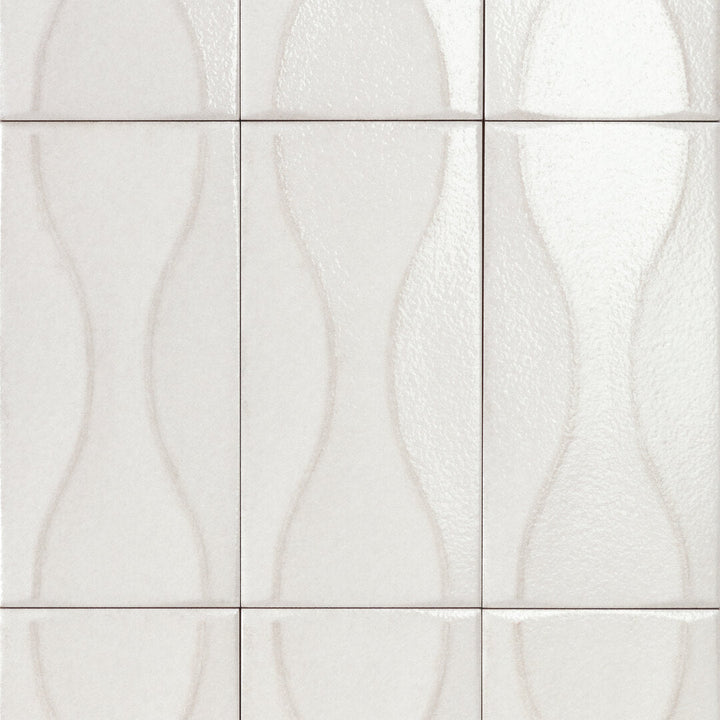 Sartoria Riflessi Luce Ripple glossy porcelain tile swatch