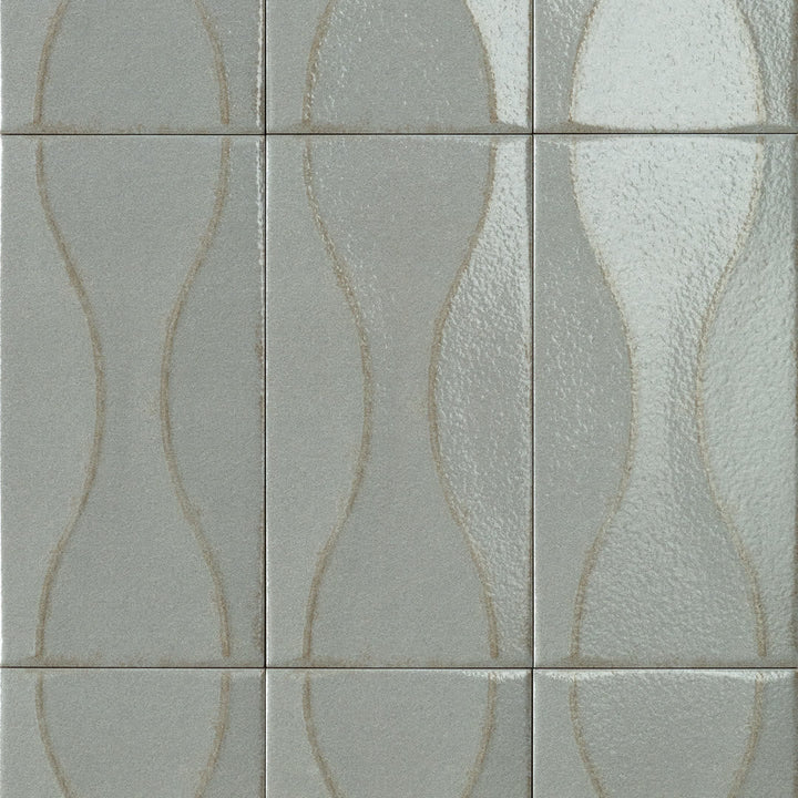 Sartoria Riflessi Timo Ripple glossy porcelain tile swatch
