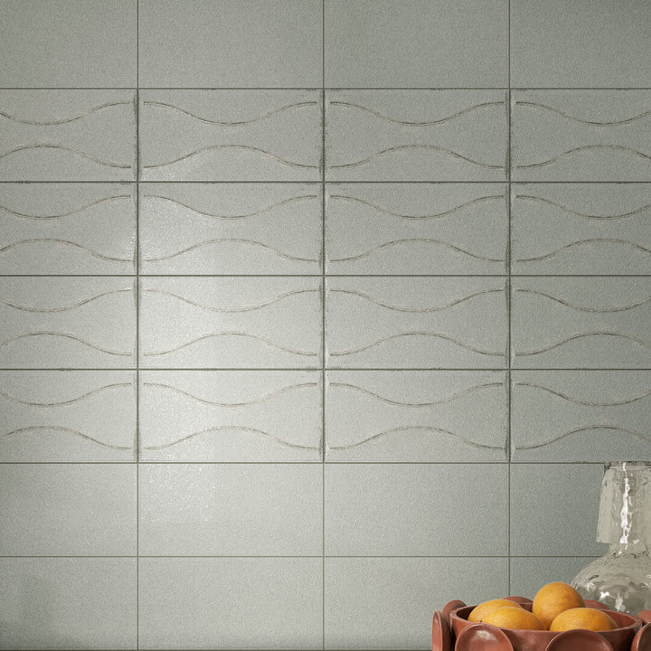 Sartoria Riflessi Timo porcelain tiles in a kitchen setting