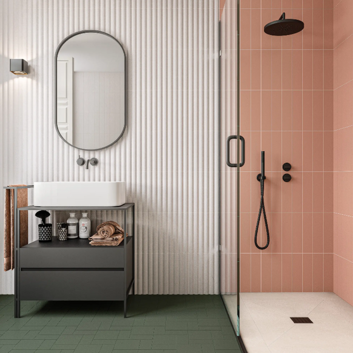 Stripes White Stone Brick Style Small Format Ceramic Wall Tile
