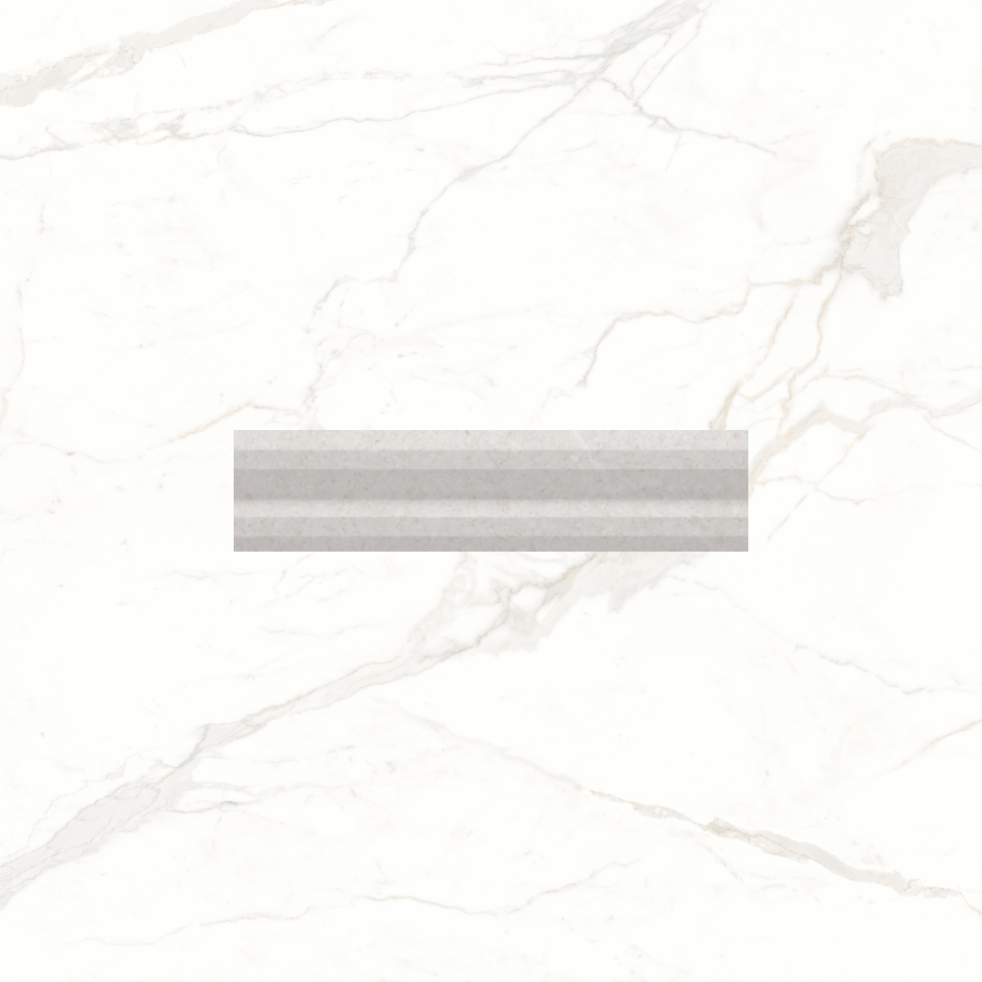 Stripes White Stone Brick Style Small Format Ceramic Wall Tile