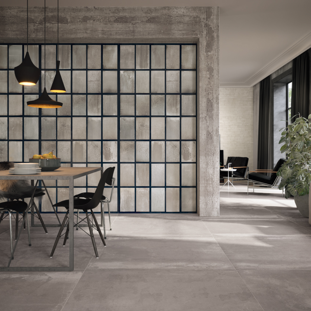 Tube Stone Metallic Effect Matt Porcelain Wall and Floor Tile