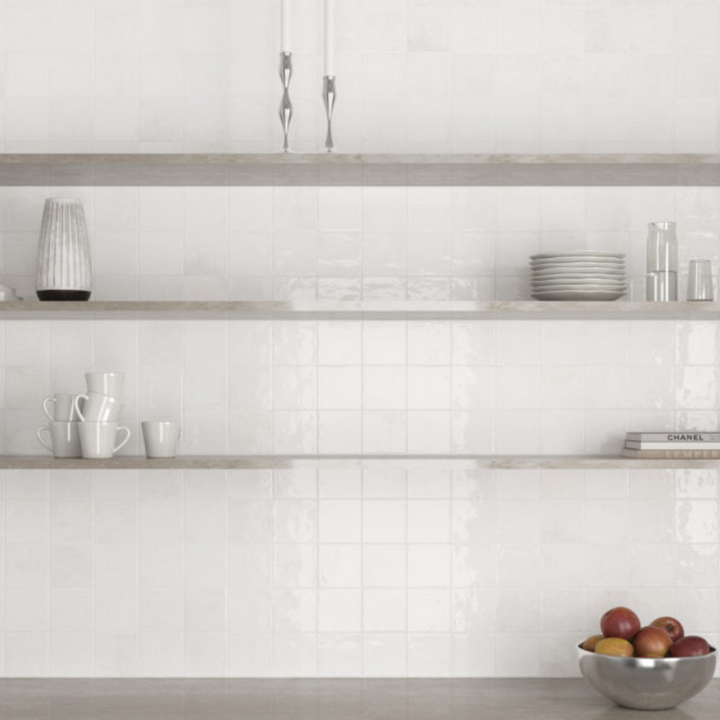 Curated Zellige Small Format Square Porcelain Wall Tiles